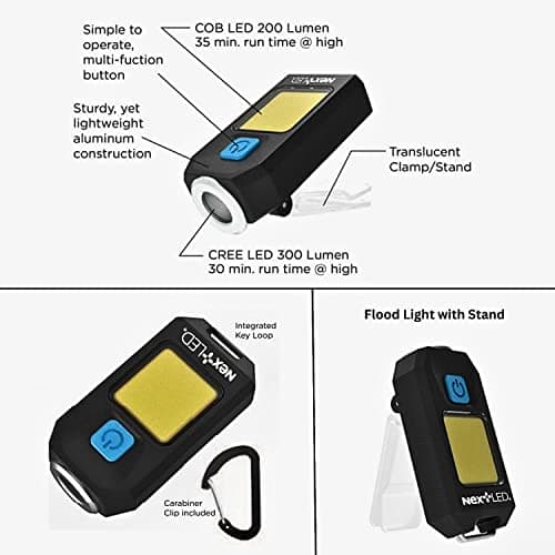 NextLED Rechargeable Necklight & Keychain EDC Light Combo