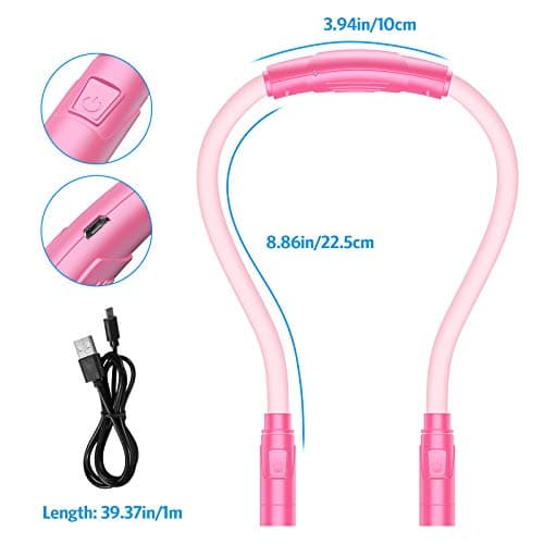 Upgraded LED Neck Reading Light with 3 Colors and Adjustable Brightness