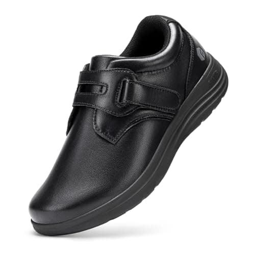 FitVille Diabetic Women's Casual Leather Shoes with Arch Support