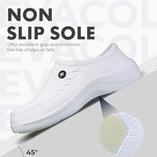 Evacol Non-Slip Men's Slip-On Work Clogs, Comfortable & Durable