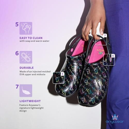 Anywear Zone Lightweight Nursing Clogs - Non-Slip, Ventilated EVA Cushioning