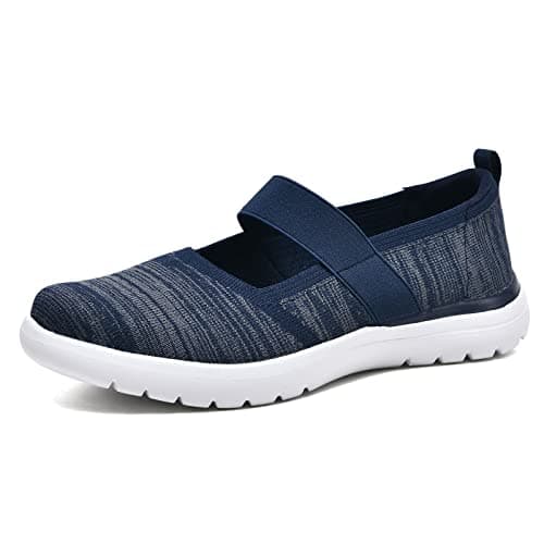 HONHOLD Women's Comfortable Knit Mary Jane Flat Shoes with Arch Support