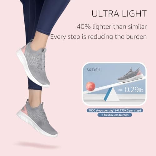 STQ Women's Memory Foam Arch Support Walking Shoes Lightweight and Comfortable