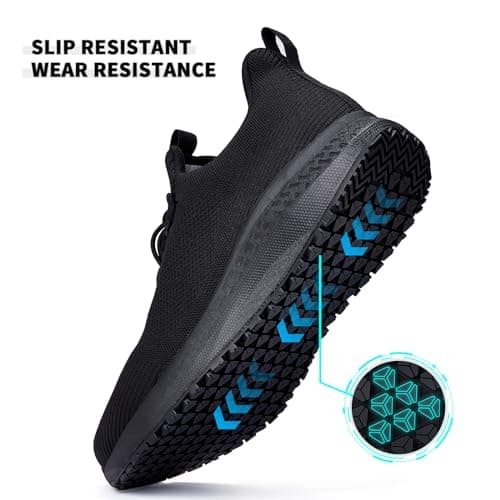 Non-Slip Shoes for Men: Waterproof Work Shoes for Kitchen & Restaurant Black