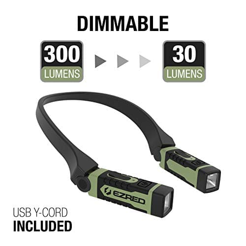 EZRED ANYWEAR Rechargeable Neck Light - NK15 (Green) Bundle