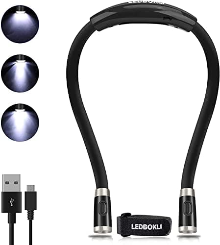 Rechargeable LED Neck Reading Light for Bedtime Reading (2 Pack)…