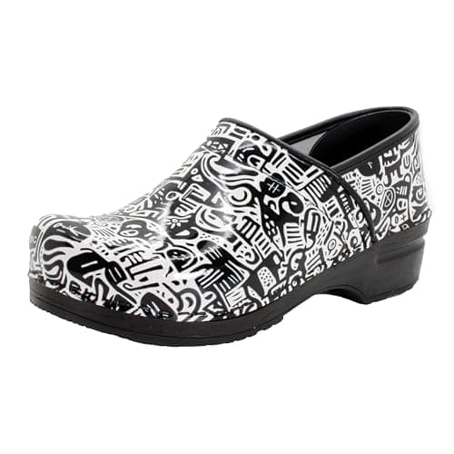 BJORK Swedish Comfort Women's Printed Leather Clogs