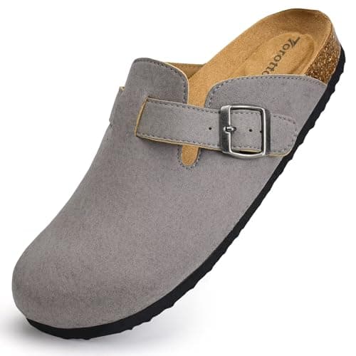 Torotto Women's Arch Support Suede Slip-On Potato Shoes with Buckle