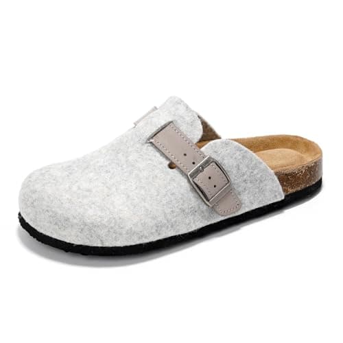 Project Cloud Women's Genuine Suede Footbed Memory Foam Arch Support Clog Slippers (Benton)