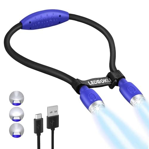 Bendable Neck Reading Light, 6 Brightness Levels, Rechargeable for Bed Reading, Crochet & Knitting