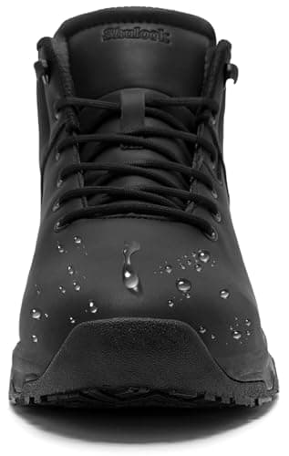 SHULOOK Men's Slip Resistant Non-Slip Work Boots Waterproof Casual Leather Ankle Boot