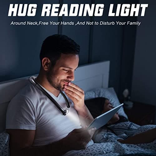 Upgraded Neck Reading Light: Rechargeable LED Book Light with Stepless Brightness Control