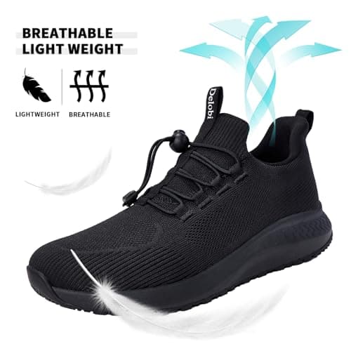Non-Slip Shoes for Men: Waterproof Work Shoes for Kitchen & Restaurant Black