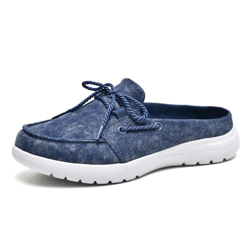 Buyrew Women's Comfortable Knit Canvas Clogs with Arch Support