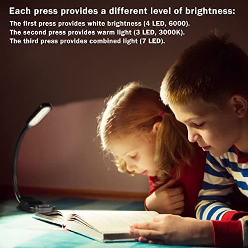 BaHoki Essentials Rechargeable LED Clip Lamp - Bedtime Reading Light