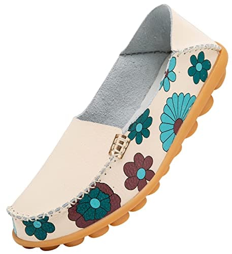 ANYUETE Women's Comfortable Leather Flat Loafers