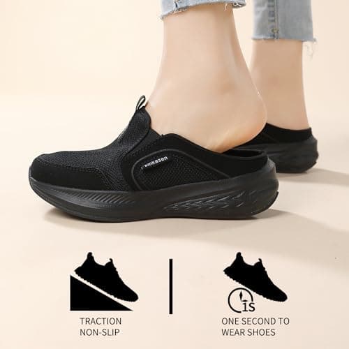 Comfortable Lightweight Women's Slip-On Mules Sneakers with Anti-Slip Sole