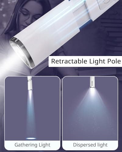 Vekkia Retractable Neck Reading Light for Bed, 2 Color 5 Brightness, Rechargeable
