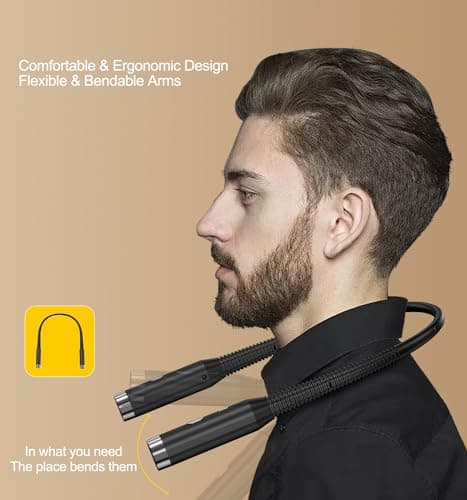 3-Level Brightness Neck Reading Light - Hands-Free, Rechargeable, Perfect for Reading, Knitting, Camping, Black