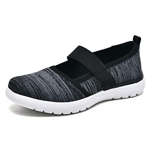 HONHOLD Women's Comfortable Knit Mary Jane Flat Shoes with Arch Support