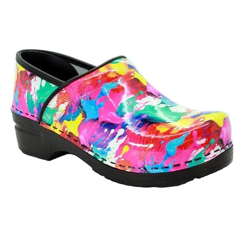 BJORK Swedish Comfort Women's Printed Leather Clogs