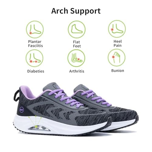 Women's Arch Support Walking Shoes for Plantar Fasciitis Pain Relief US 5.5-11