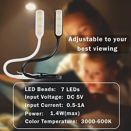 BaHoki Essentials Rechargeable LED Clip Lamp - Bedtime Reading Light