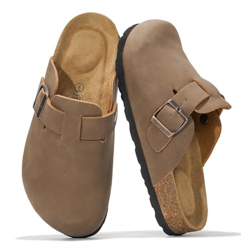 Project Cloud Women's Genuine Suede Footbed Memory Foam Arch Support Clog Slippers (Benton)