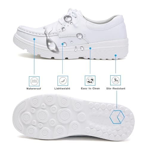 OVPMKC Women's Lightweight Comfortable Nursing Leather Loafers