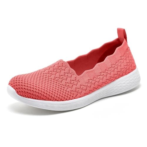 Puxowe Women's Lightweight Slip-On Walking Loafer-Shoes Memory Foam Round Toe