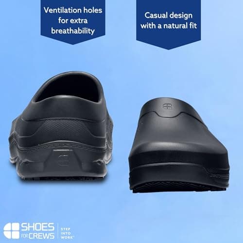 Men's & Women's Slip Resistant Work Clogs, Radium Shoes Black Men's 9/Women's 11