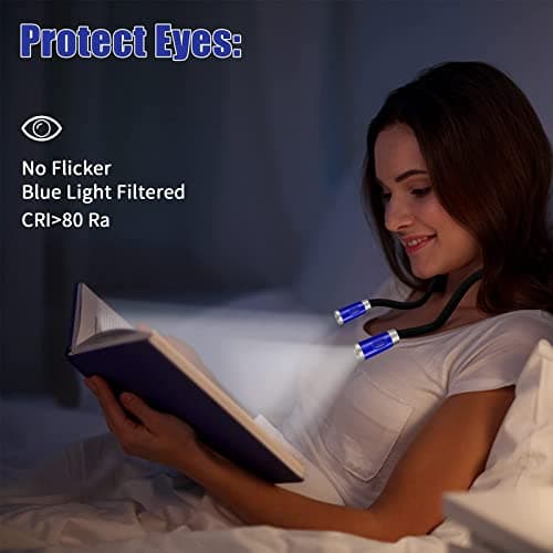 Rechargeable LED Neck Reading Light, 2 Pack, Bedtime Book Light