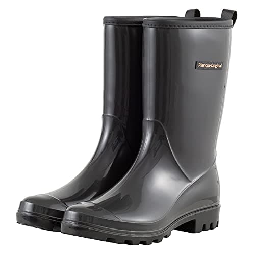 PlanOne Mid-Calf Waterproof Rain Boots for Women Outdoor Comfort.style