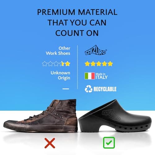 CALZURO Classic Unisex Work Clogs - Non-Slip, Autoclavable Rubber Kitchen Shoes
