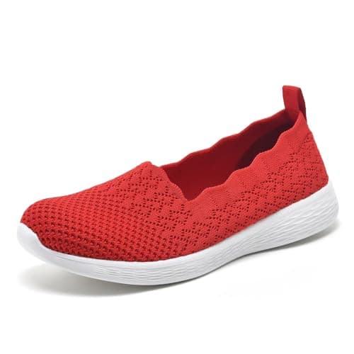 Puxowe Women's Lightweight Slip-On Walking Loafer-Shoes Memory Foam Round Toe