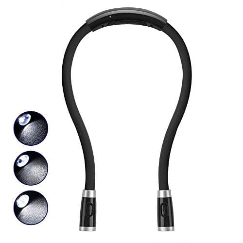 Rechargeable 4 LED Book Light, Bright Neck Hug Light for Reading in Bed