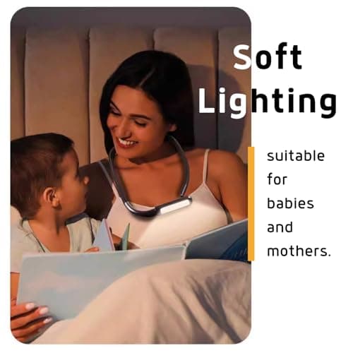Black Neck Reading Light, Rechargeable LED, 270° Rotatable, Hands-Free, Adjustable Color & Brightness