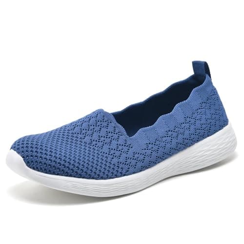 Puxowe Women's Lightweight Slip-On Walking Loafer-Shoes Memory Foam Round Toe