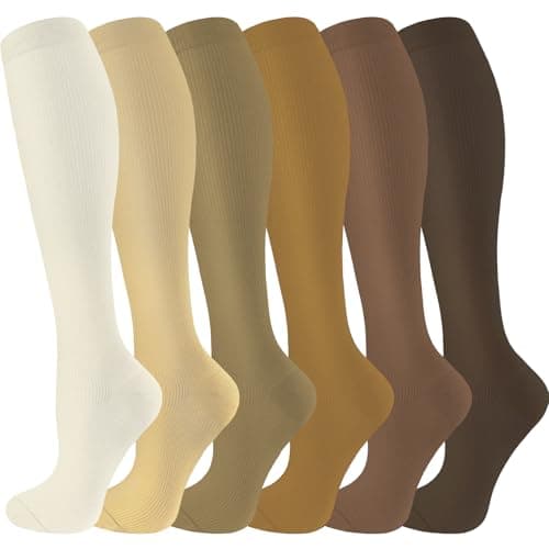 Best Knee High Compression Socks 20-30 mmHg for Running, Nurses & Travel