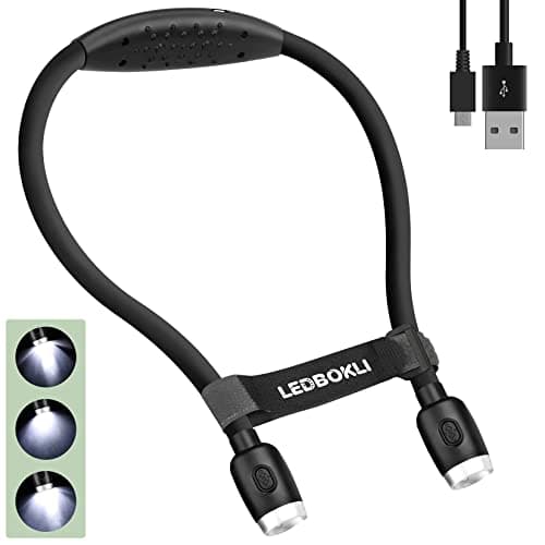 Rechargeable LED Neck Reading Light for Bedtime Reading (2 Pack)…