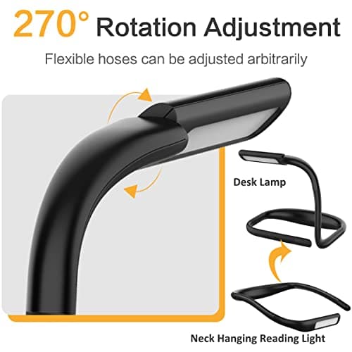 Upgraded Neck Reading Light: Rechargeable LED Book Light with Stepless Brightness Control