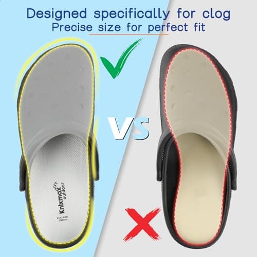 Ultra-Thin Crocs Insoles for Comfort, Gardening, Nursing, Chef, Waterproof Boots Size 7/EU40 Grey