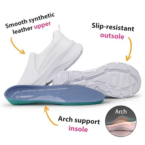 Hawkwell Women's Arch Support Slip-On Nurse Shoes
