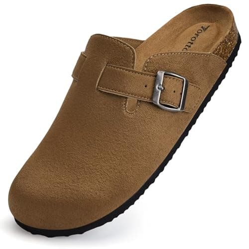 Torotto Women's Arch Support Suede Slip-On Potato Shoes with Buckle
