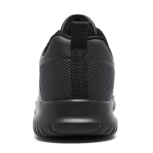 Oil-Proof Non-Slip Kitchen Shoes for Women Black Lace-UpComfortable Work Sneakers