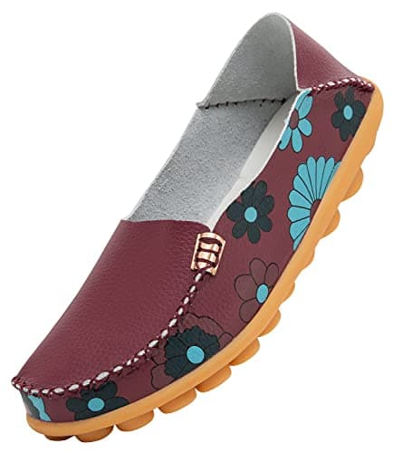 ANYUETE Women's Comfortable Leather Flat Loafers