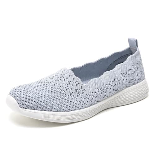 Puxowe Women's Lightweight Slip-On Walking Loafer-Shoes Memory Foam Round Toe