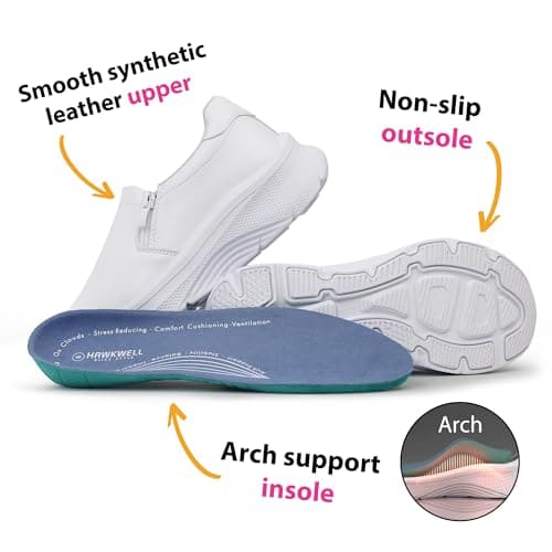 Hawkwell Women's Slip-On Arch Support Comfortable Nurse Shoes