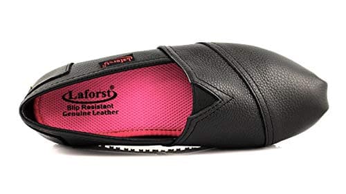 Laforst Froggee Women's Leather Nonslip Slip-On Flat for Servers & Nurses+Free Socks