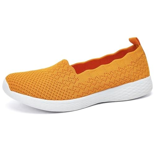 Puxowe Women's Lightweight Slip-On Walking Loafer-Shoes Memory Foam Round Toe